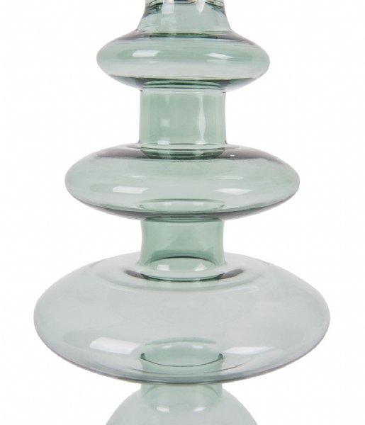 Present Time ljusstake Candle holder Glass Art rings large Green (PT3636GR)