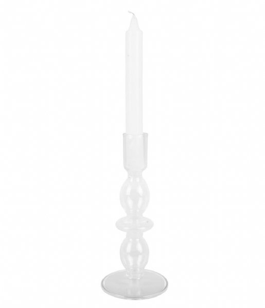 Present Time ljusstake Candle holder Glass Art bubbles Medium Clear (PT3637CL)