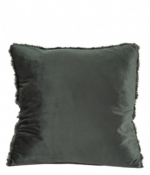 Present Time Dekorativa kudden Cushion Stitched Bars Faux Fur Green (PT3664)
