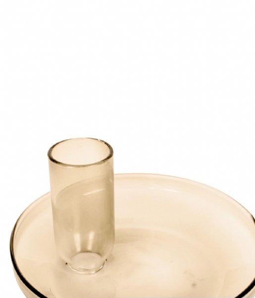 Present Time ljusstake Candle holder Tub glass Sand Brown (PT3724SB)