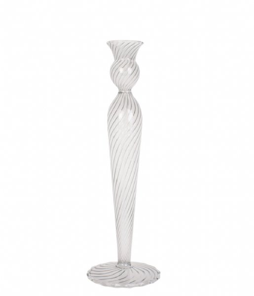 Present Time ljusstake Candle holder Swirl glass large Clear (PT3730CL)