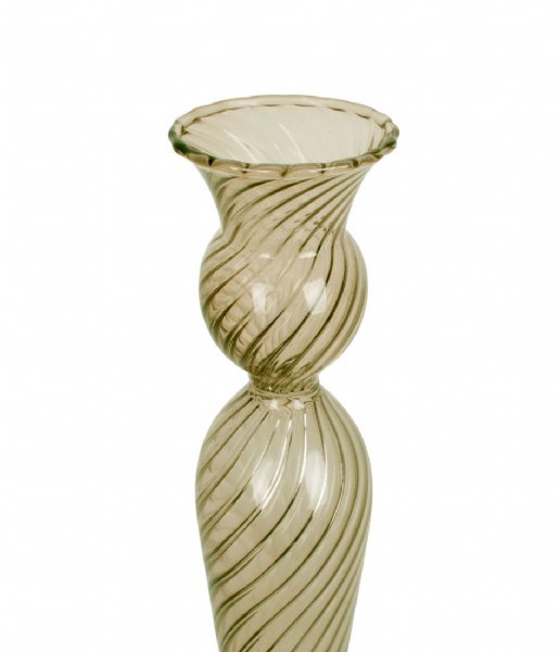 Present Time ljusstake Candle holder Swirl glass large Moss Green (PT3730MG)