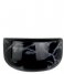 Present Time  Wall plant pot Oval wide marble print Black (PT3738BK)