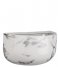 Present Time  Wall plant pot Oval wide marble print White (PT3738WH)
