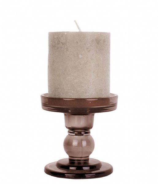 Present Time ljusstake Candle holder Glass Art glass Cholocate Brown (PT3731BR)