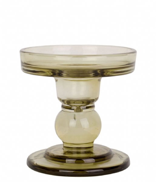 Present Time ljusstake Candle holder Glass Art glass Moss Green (PT3731MG)