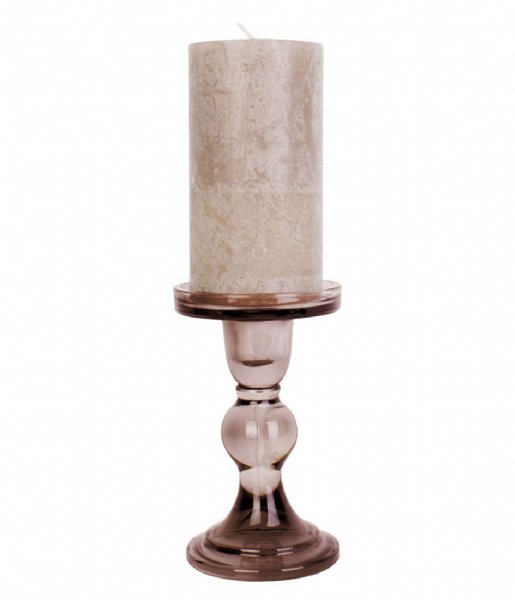 Present Time ljusstake Candle holder Glass Art glass larg Cholocate Brown (PT3733BR)