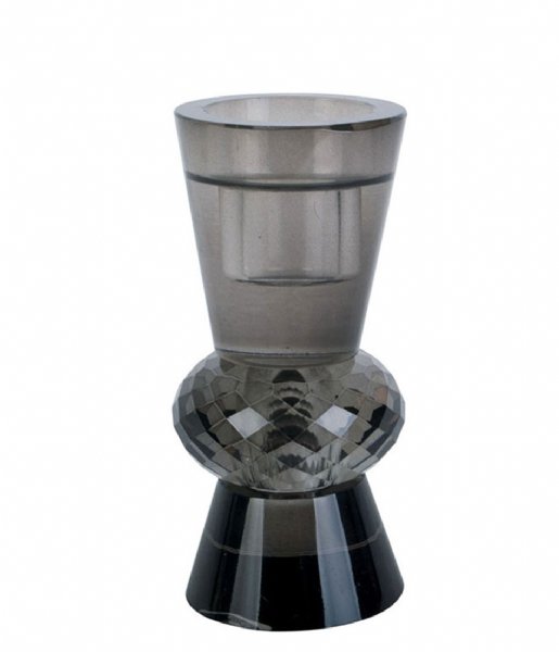 Present Time ljusstake Candle holder Crystal Art duo cone Black (PT3758BK)
