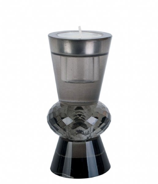 Present Time ljusstake Candle holder Crystal Art duo cone Black (PT3758BK)