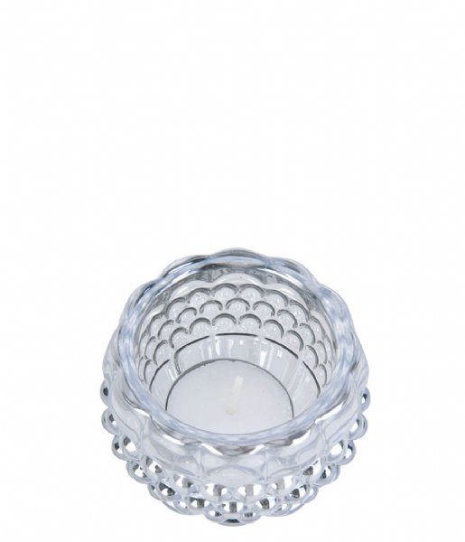 Present Time ljusstake Votive Sparkle dots glass round Silver (PT3767SI)