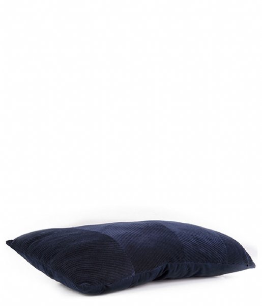 Present Time Dekorativa kudden Cushion Ribbed Velvet Dark Blue (PT3669)