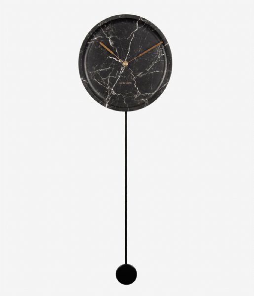 Karlsson  Wall clock Pendule Longue marble print Black (KA5860BK)