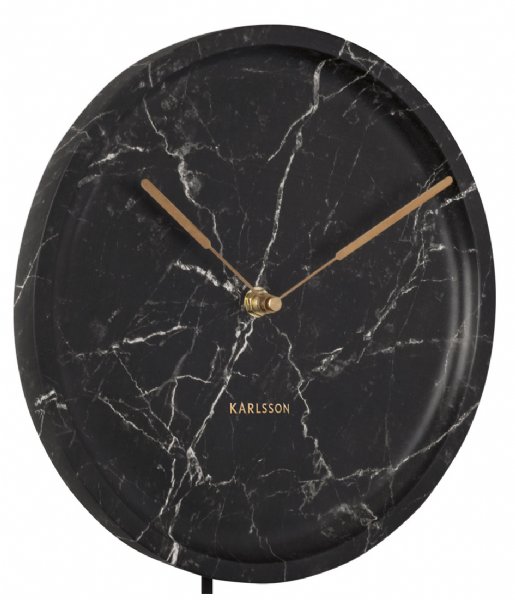 Karlsson  Wall clock Pendule Longue marble print Black (KA5860BK)