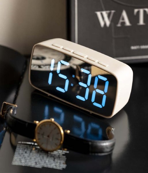 Karlsson  Alarm clock Silver Mirror LED oval Warm Grey (KA5876WG)