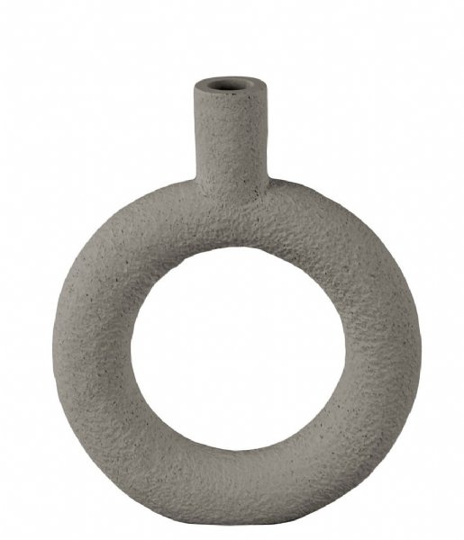 Present Time  Vase Ring round polyresin Warm Grey (PT3744WG)