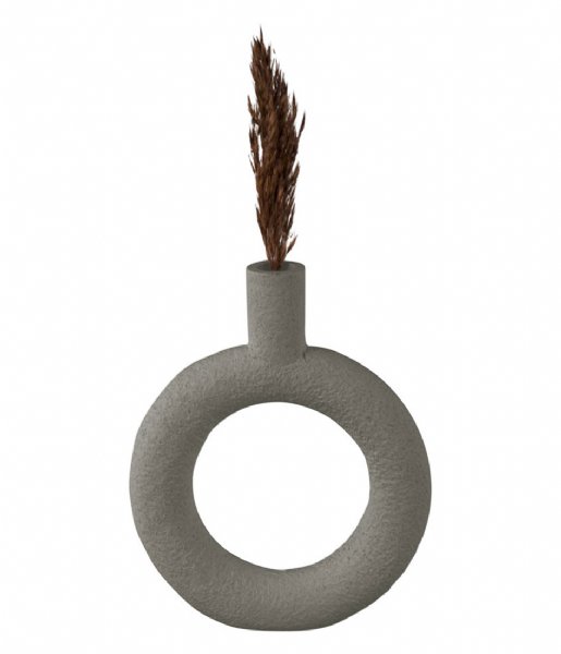 Present Time  Vase Ring round polyresin Warm Grey (PT3744WG)