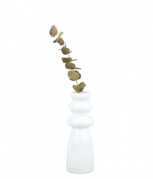 Present Time  Vase Sparkle Bottle Glass White (PT3931WH)