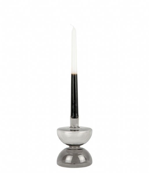 Present Time ljusstake Candle Holder Diabolo Glass Black (PT3926BK)