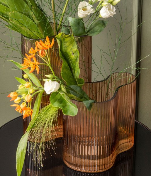 Present Time  Vase Allure Wave glass Sand Brown (PT3680SB)
