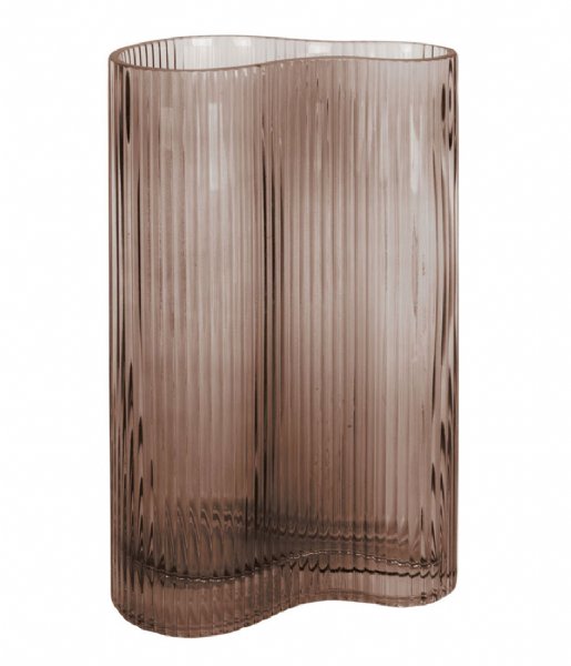 Present Time  Vase Allure Wave glass large Cholocate Brown (PT3681BR)