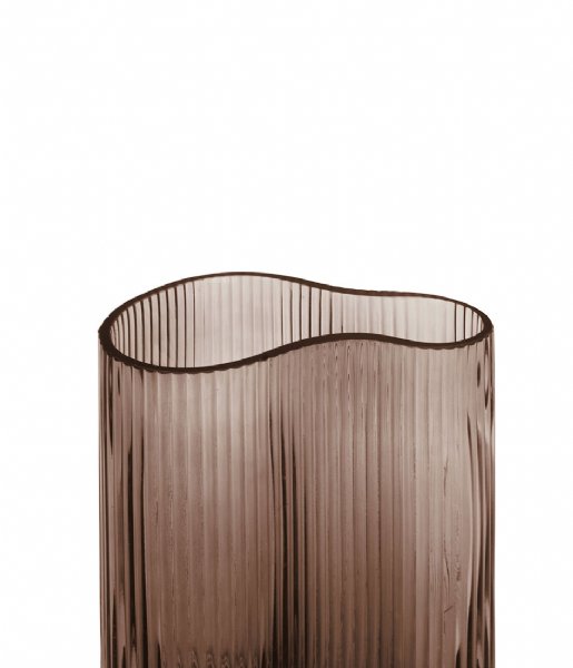 Present Time  Vase Allure Wave glass large Cholocate Brown (PT3681BR)