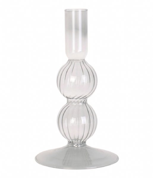 Present Time ljusstake Candle holder Swirl Bubbles glass Clear (PT3727CL)