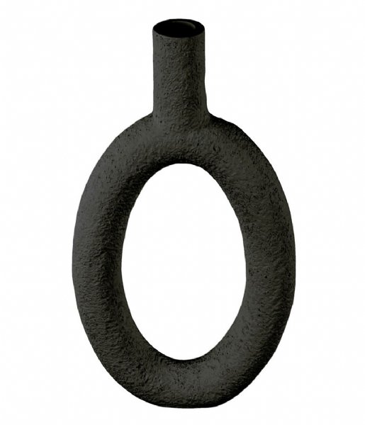 Present Time  Vase Ring oval high polyresin Black (PT3745BK)