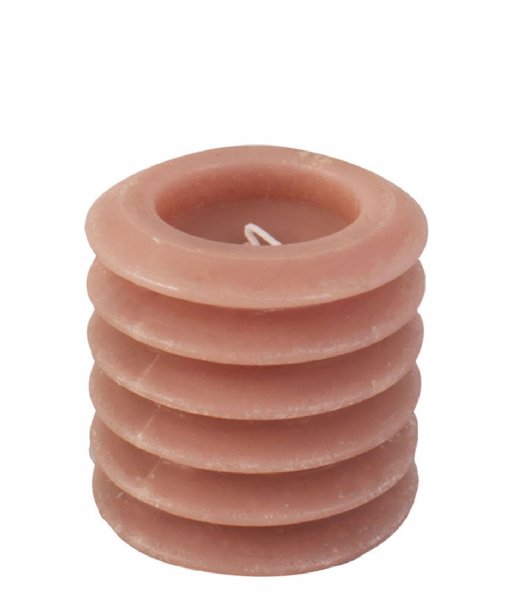Present Time  Pillar candle Layered Circles small Faded Pink (PT3792PI)