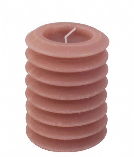 Present Time  Pillar candle Layered Circles medium Faded Pink (PT3793PI)