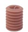 Present Time  Pillar candle Layered Circles medium Faded Pink (PT3793PI)