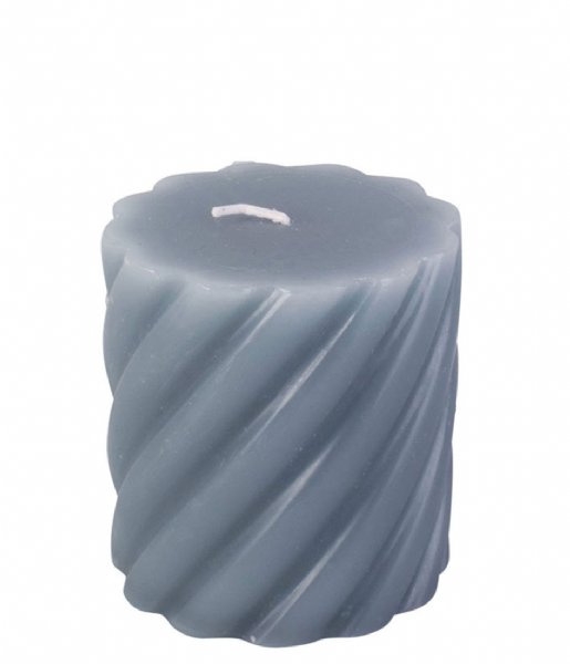 Present Time  Pillar candle Swirl small Jeans Blue (PT3795BL)