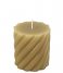 Present TimePillar candle Swirl small Olive Green (PT3795OG)