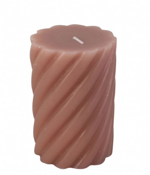 Present Time  Pillar candle Swirl medium Faded Pink (PT3796PI)