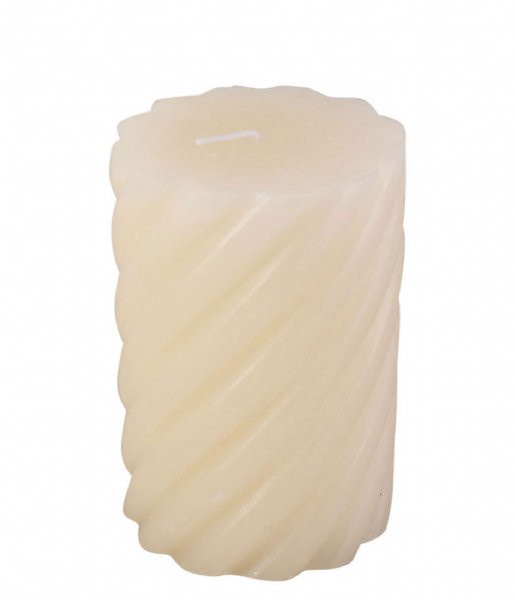 Present Time  Pillar candle Swirl medium Ivory (PT3796WH)