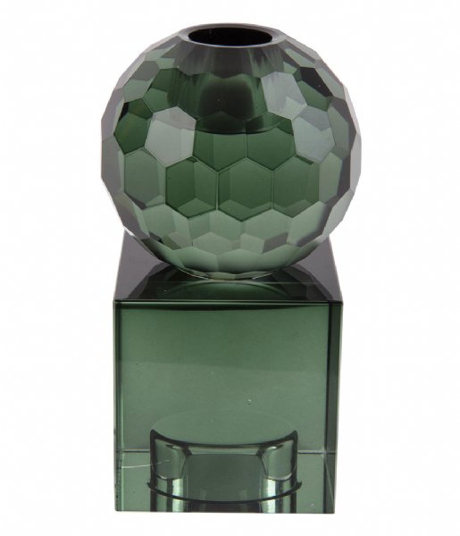 Present Time ljusstake Candle holder Crystal Art medium Squared Green (PT3641GR)