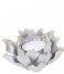 Present Time ljusstake Candle holder Flower porcelain White (PT3507WH)
