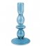 Present TimeCandle holder Glass Art bubbles Medium Dark Blue (PT3637DB)