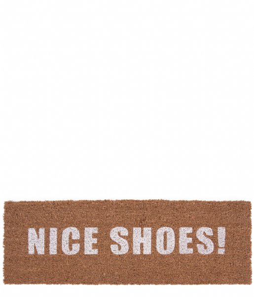 Present Time  Door Mat Nice Shoes White Coir (PT3630WH)