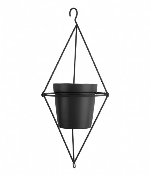 Present Time  Hanging plant pot Spatial diamond iron Black (PT3465BK)