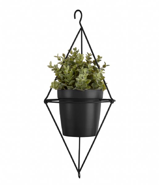 Present Time  Hanging plant pot Spatial diamond iron Black (PT3465BK)