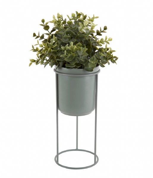 Present Time  Plant pot Tub on stand large iron Jade green (PT3467GR)