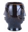 Present Time  Plant pot Mask glazed Dark Brown (PT3554BR)
