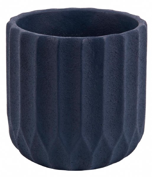 Present Time  Plant pot Stripes cement large dark blue (PT3600BL)