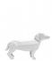 Present Time  Statue Origami Dog standing polyresin matt white (PT3494WH)