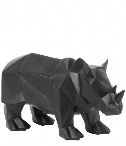 Present Time  Statue Origami Rhino polyresin matt Black (PT3432BK)