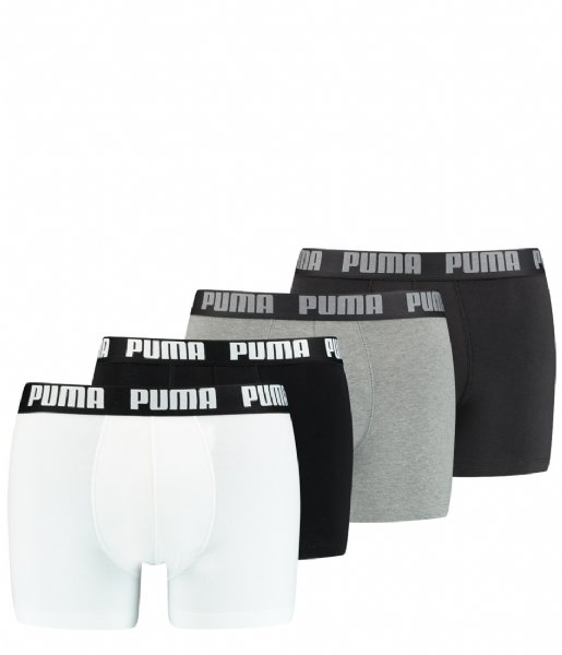 Puma  Basic Boxer 4P 4-Pack White Grey Melange (002)