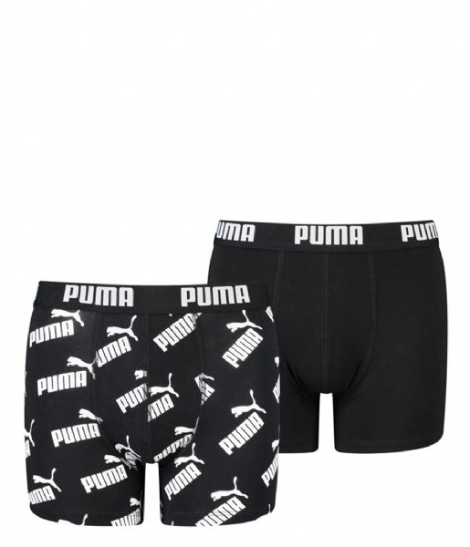 Puma  Boys Aop Boxer 2-Pack Black (001)