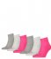 Puma  Quarter Plain 6P 6-Pack Middle Grey Melange Pink (006)