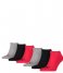 PumaSneaker Plain 6P 6-Pack Grey Black Red Combo (004)