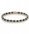 Rebel and Rose  Mix Black Madonna - 4mm - yellow gold plated Bruin/Geelgoud